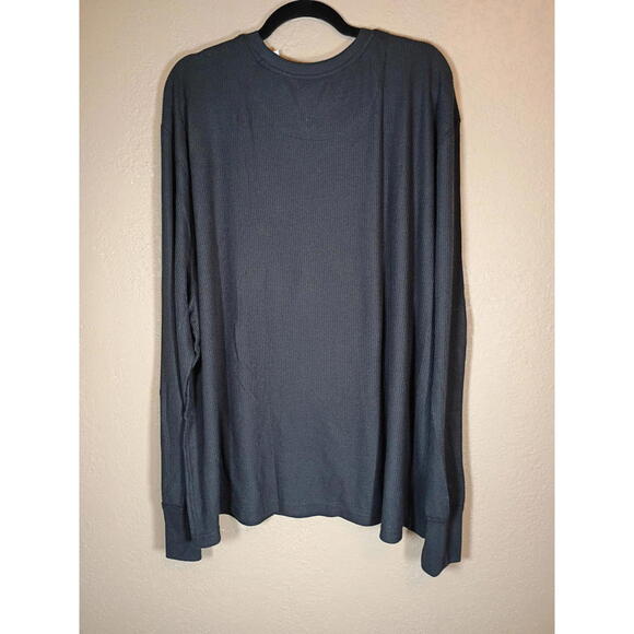 Fruit of the Loom mens Recycled Waffle Thermal Crew Pajama Top Black 5X-Large US - Picture 3 of 4